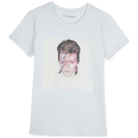 Luck Brand David Bowie Aladdin Sane Album Cover Graphic Tee NWT - Picture 2 of 9
